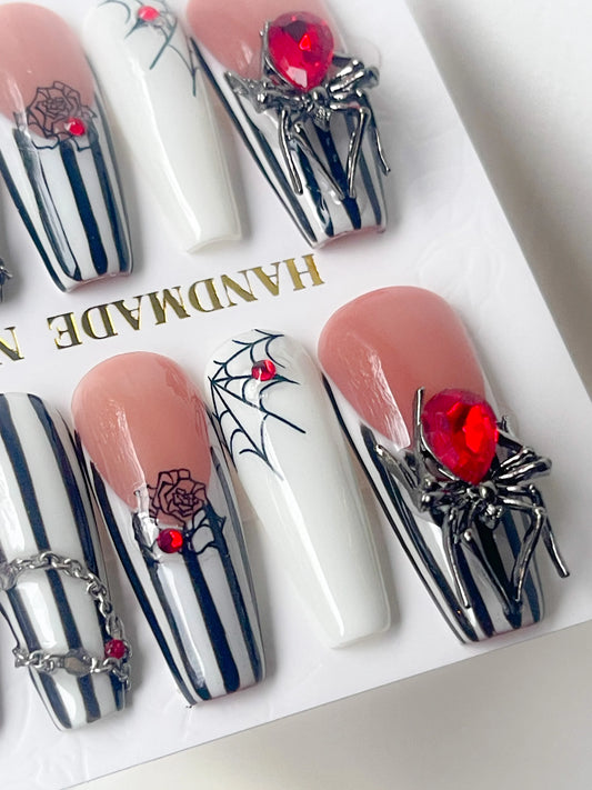 Gothic Couture | LG SCULPTED LONG COFFIN | Ready to Wear Luxury Press on Nails