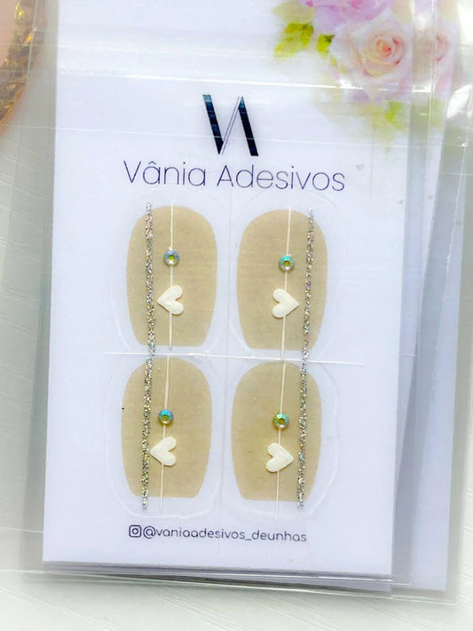 Nail Decals | Ethereal Hearts| Luxury Handpainted Nail Art Decals - Tips of Elegance