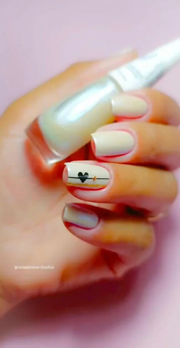 Nail Decals | Peach Butterfly Kisses | Luxury Handpainted Nail Art Decals - Tips of Elegance