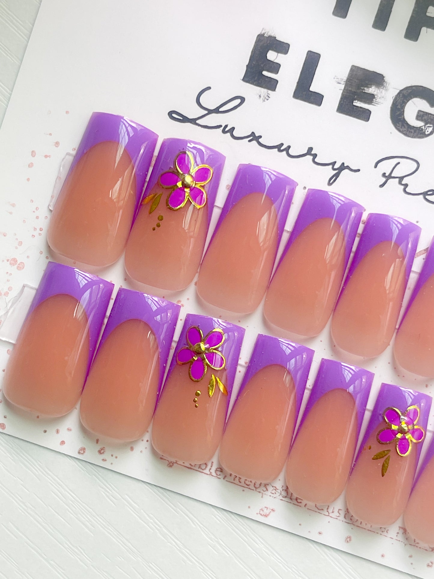 Royal Bloom | Ready to Ship Press on Nails | 32 piece set