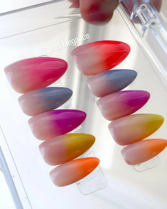 Electric Nude | Pre-Designed Press-on Nail Set - Tips of Elegance