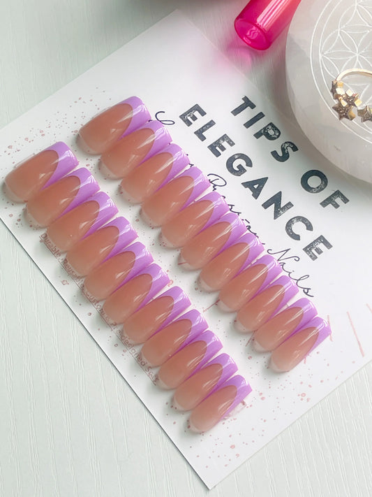 Violet Milk | Ready to Ship Press on Nails | 32 piece set