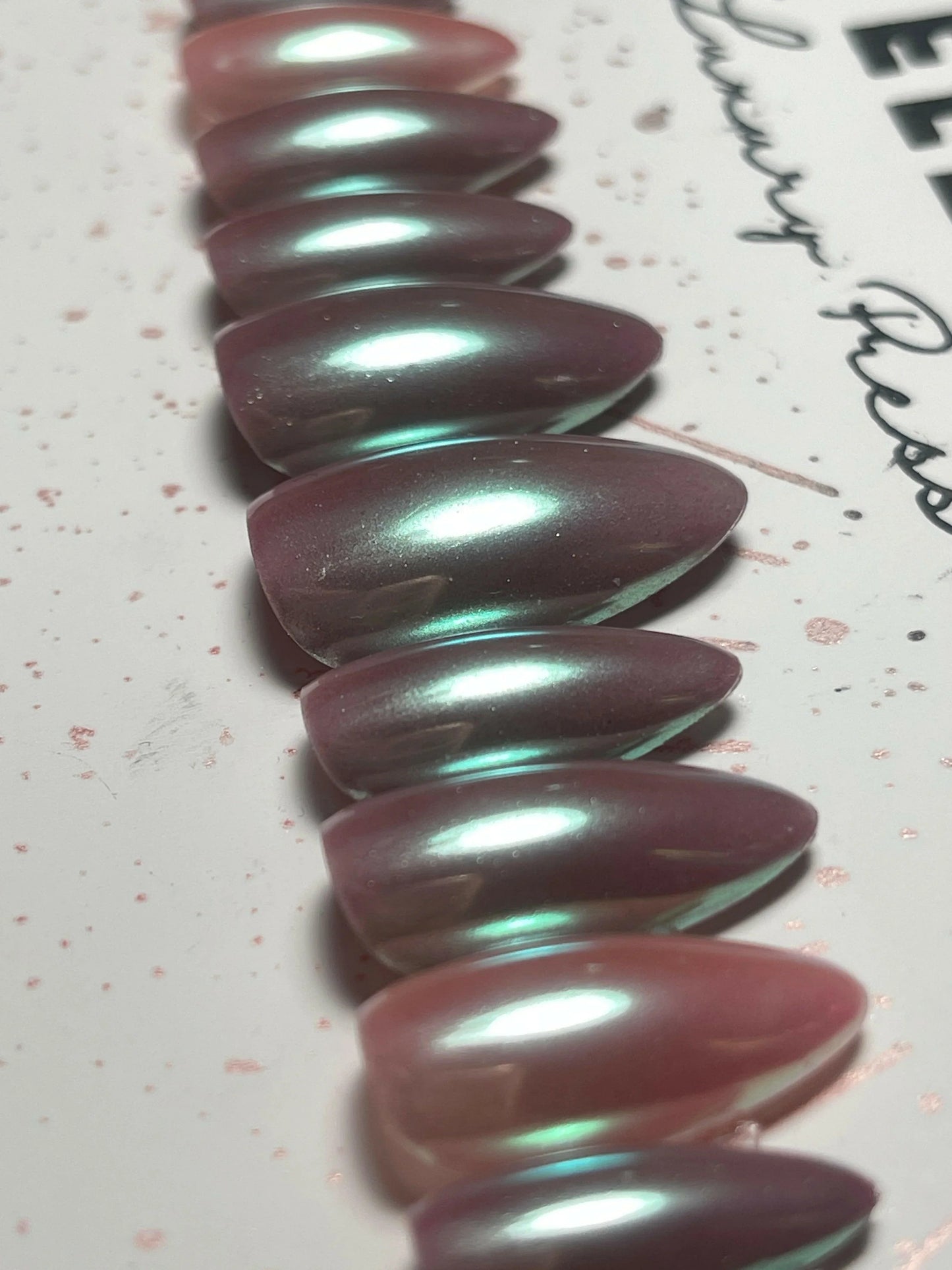 Opalescent Blush | Christmas| Pre-Design Press-on Nail set - Tips of Elegance