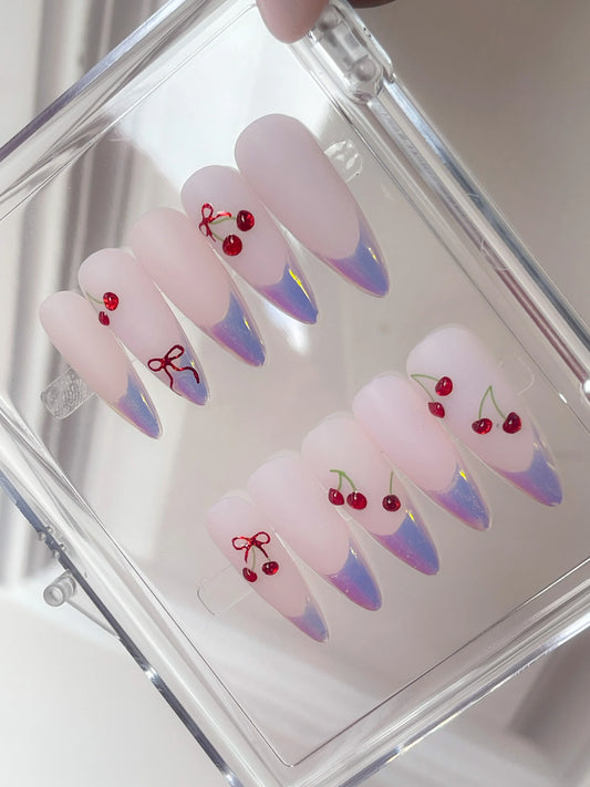 Cherry pop Tips of Elegance press on nails 3d cherry nails