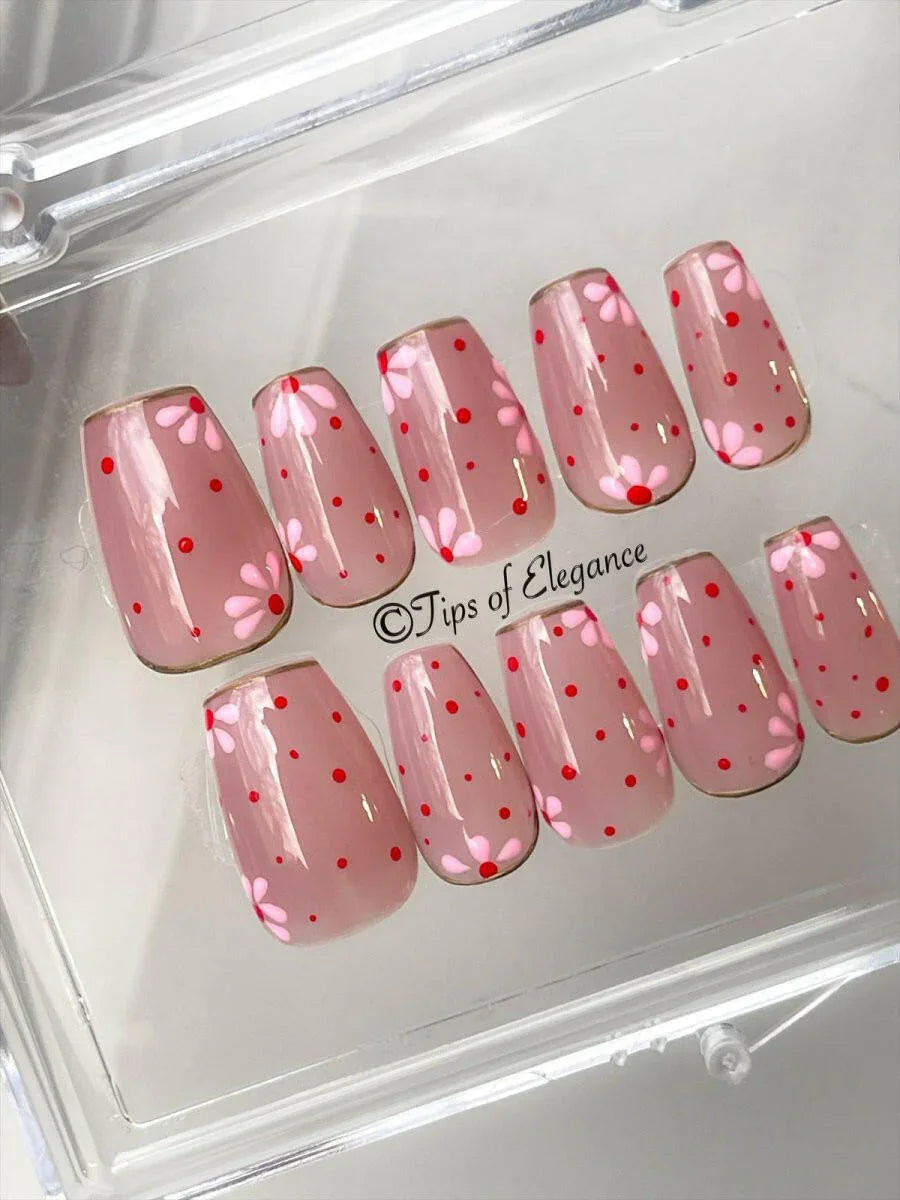 Beloved Bloom | Pre-Designed Custom Press-on Nail set - Tips of Elegance