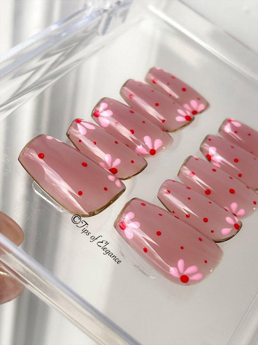 Beloved Bloom | Pre-Designed Custom Press-on Nail set - Tips of Elegance
