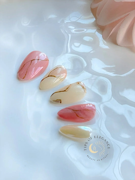Rosé Kintsugi| Pre-Designed Custom Press-on Nail set