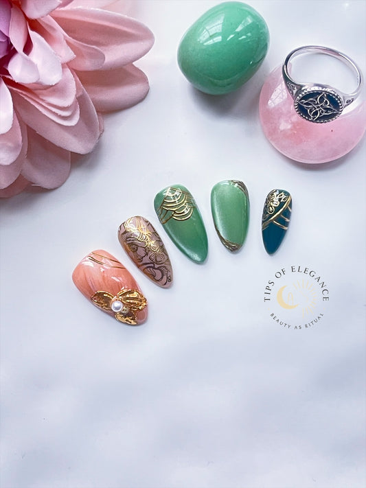 Verdant Oracle | Pre-Designed Custom Press-on Nail set