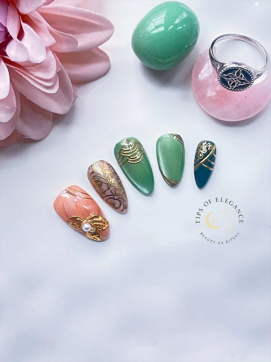 Verdant Oracle | Pre-Designed Custom Press-on Nail set