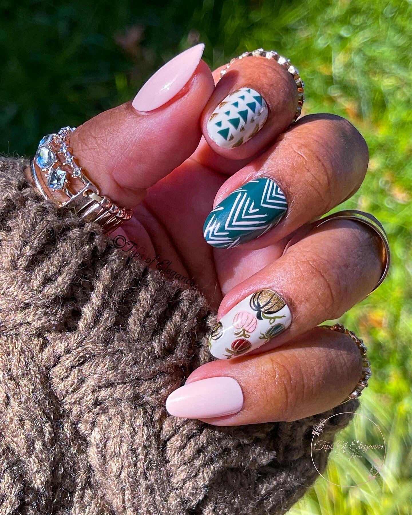 Pumpkins & Patterns | Handmade Press-on Nail Set - Tips of Elegance