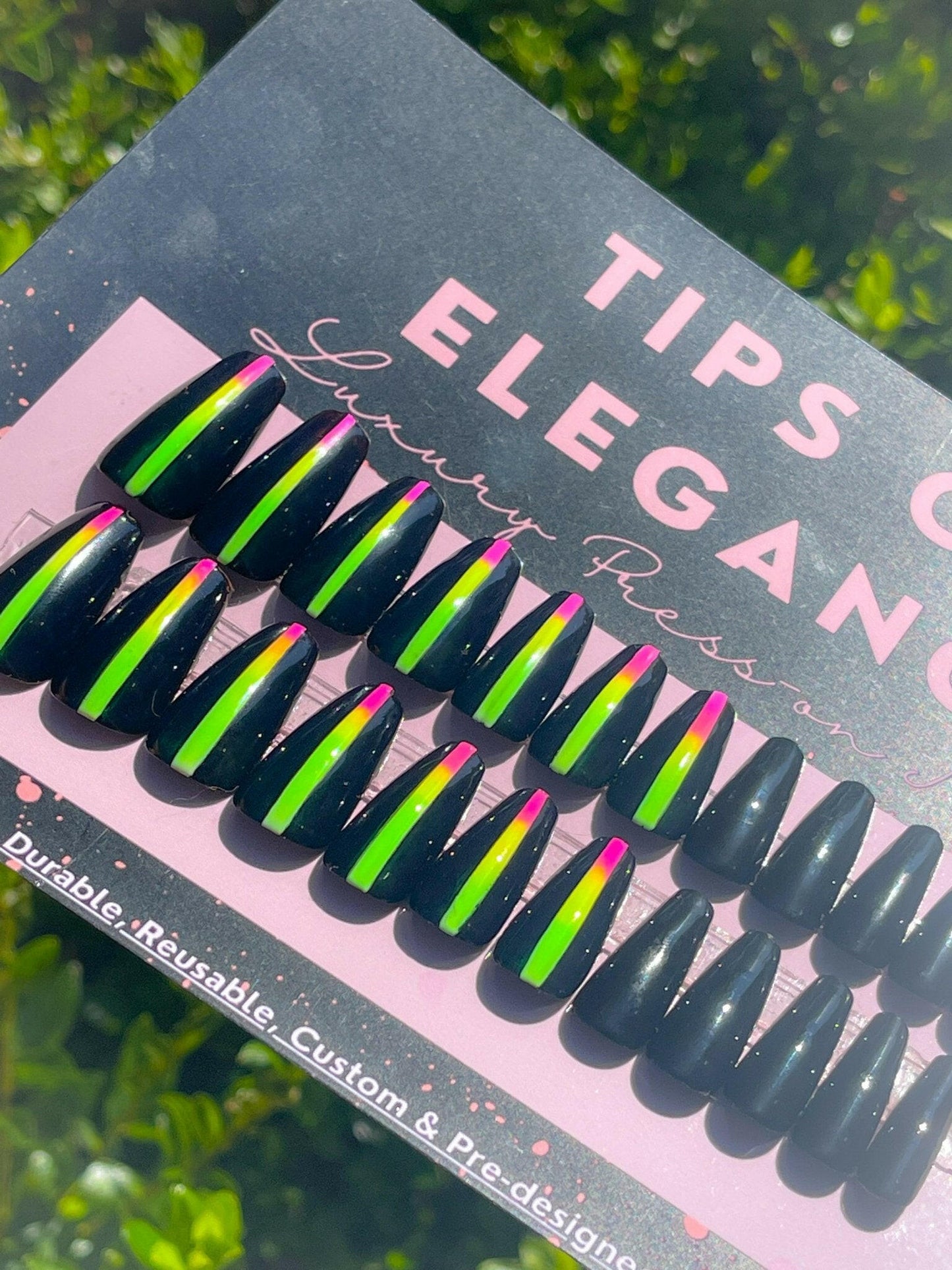 Neon Lights | Ready to Ship Press-on Nails | 24piece set - Tips of Elegance