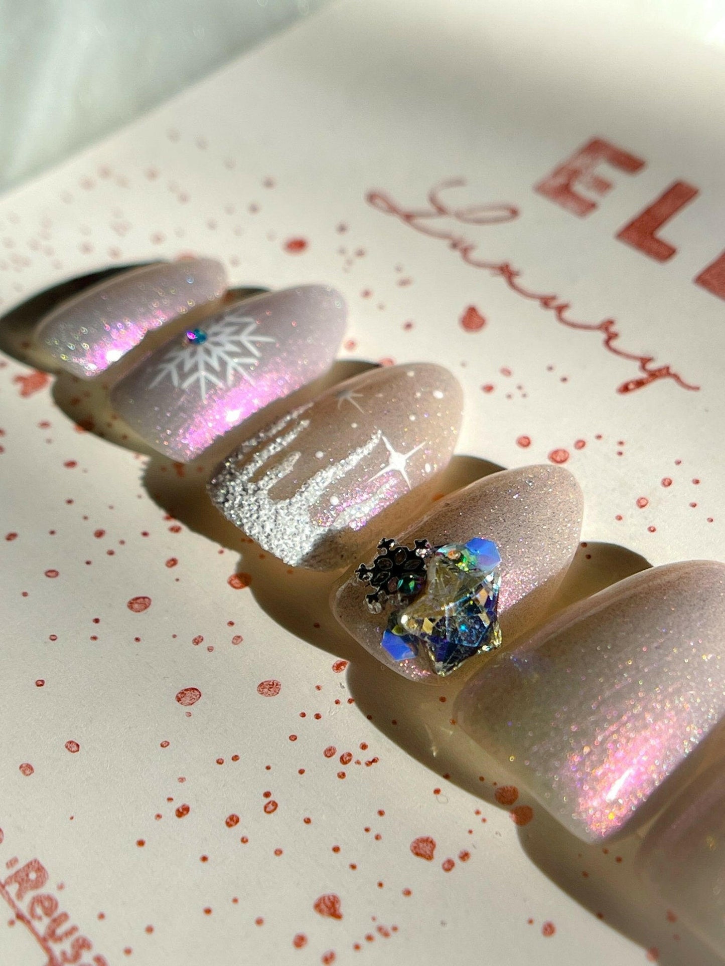 Winter Glow | Christmas | Pre-Design Custom Press-on Nails - Tips of Elegance