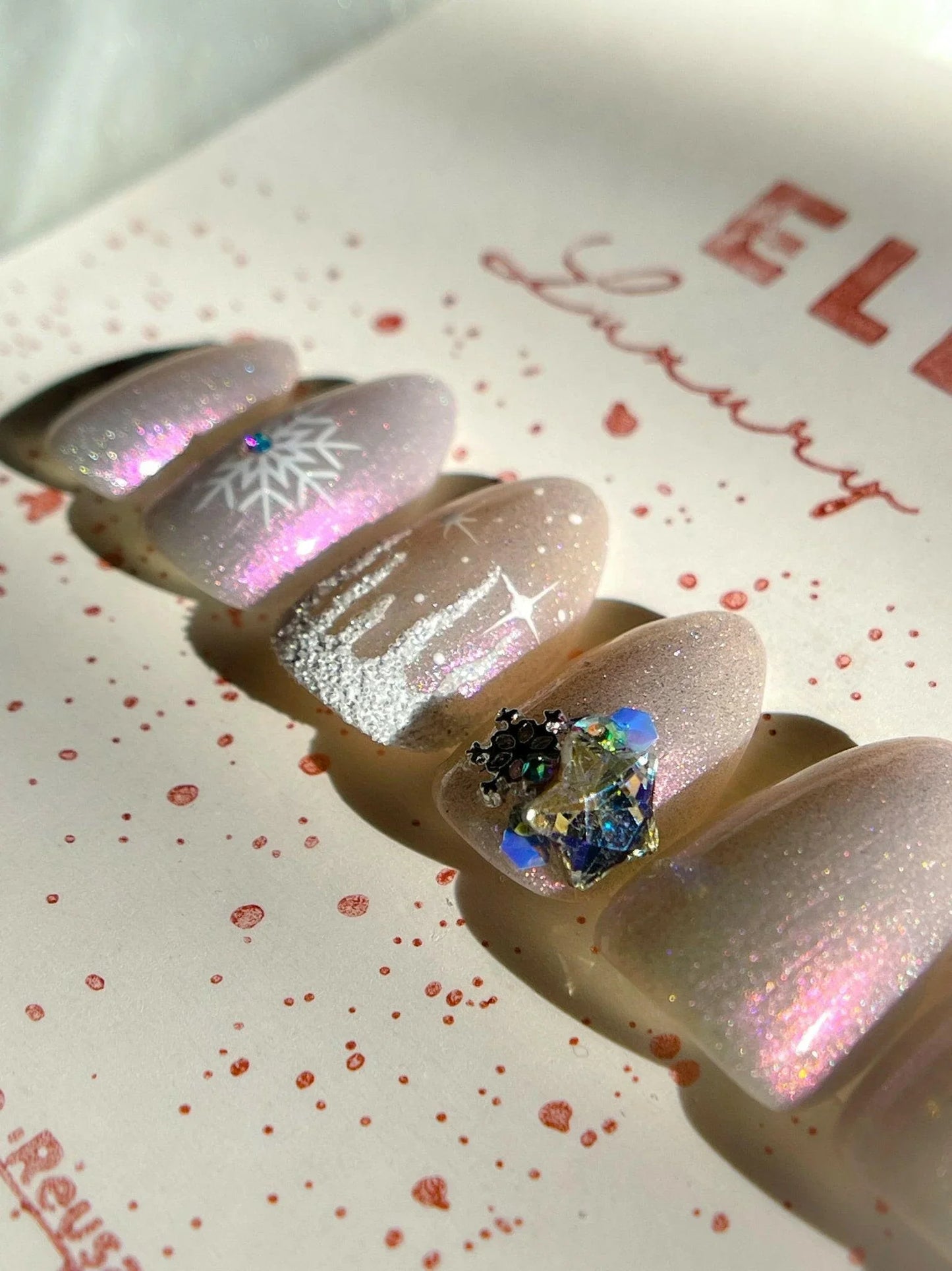 Winter Glow | Christmas | Pre-Design Custom Press-on Nails - Tips of Elegance