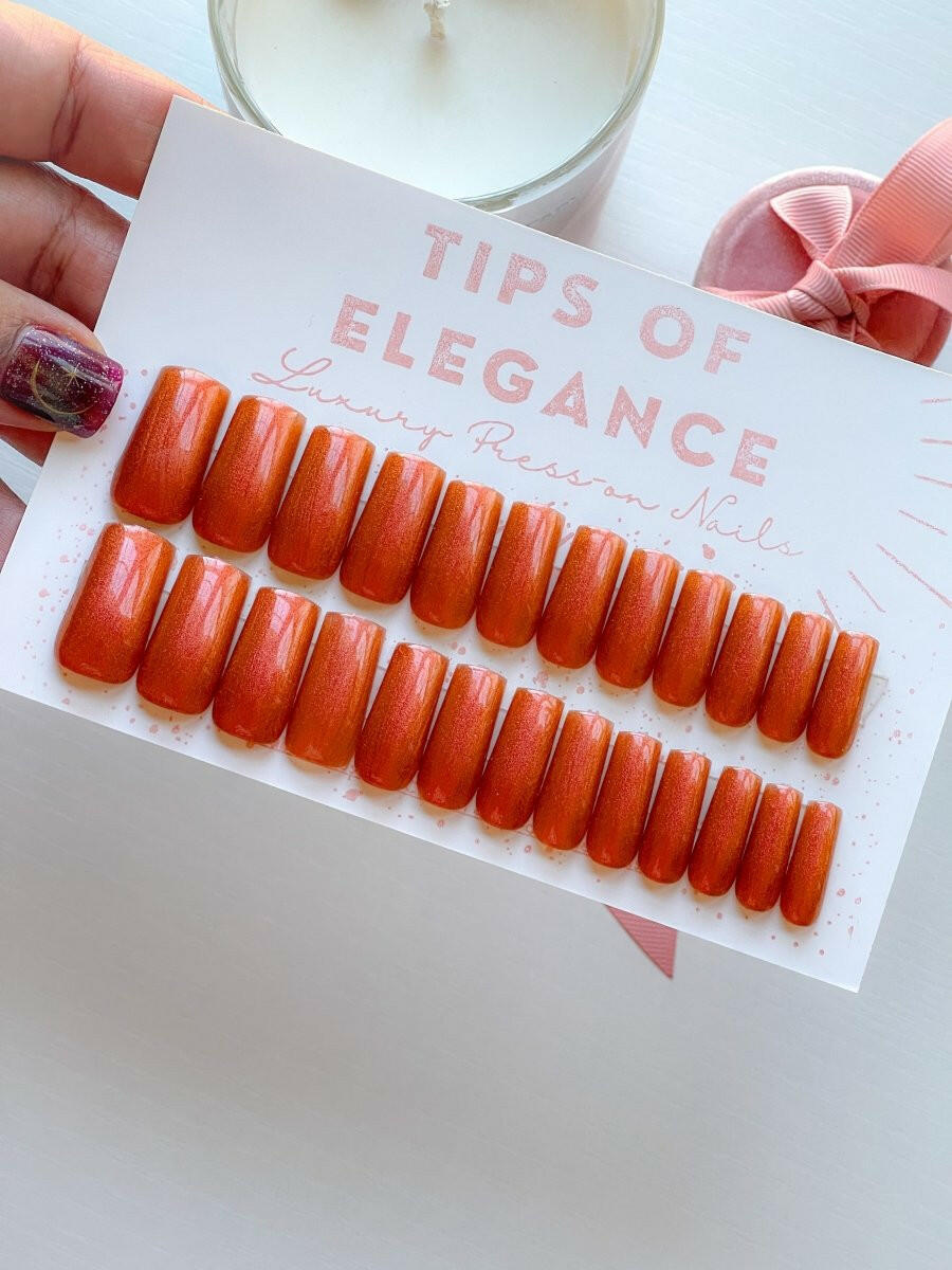 Burnt Sienna | Ready to Ship Press-on Nails | 30 piece set - Tips of Elegance