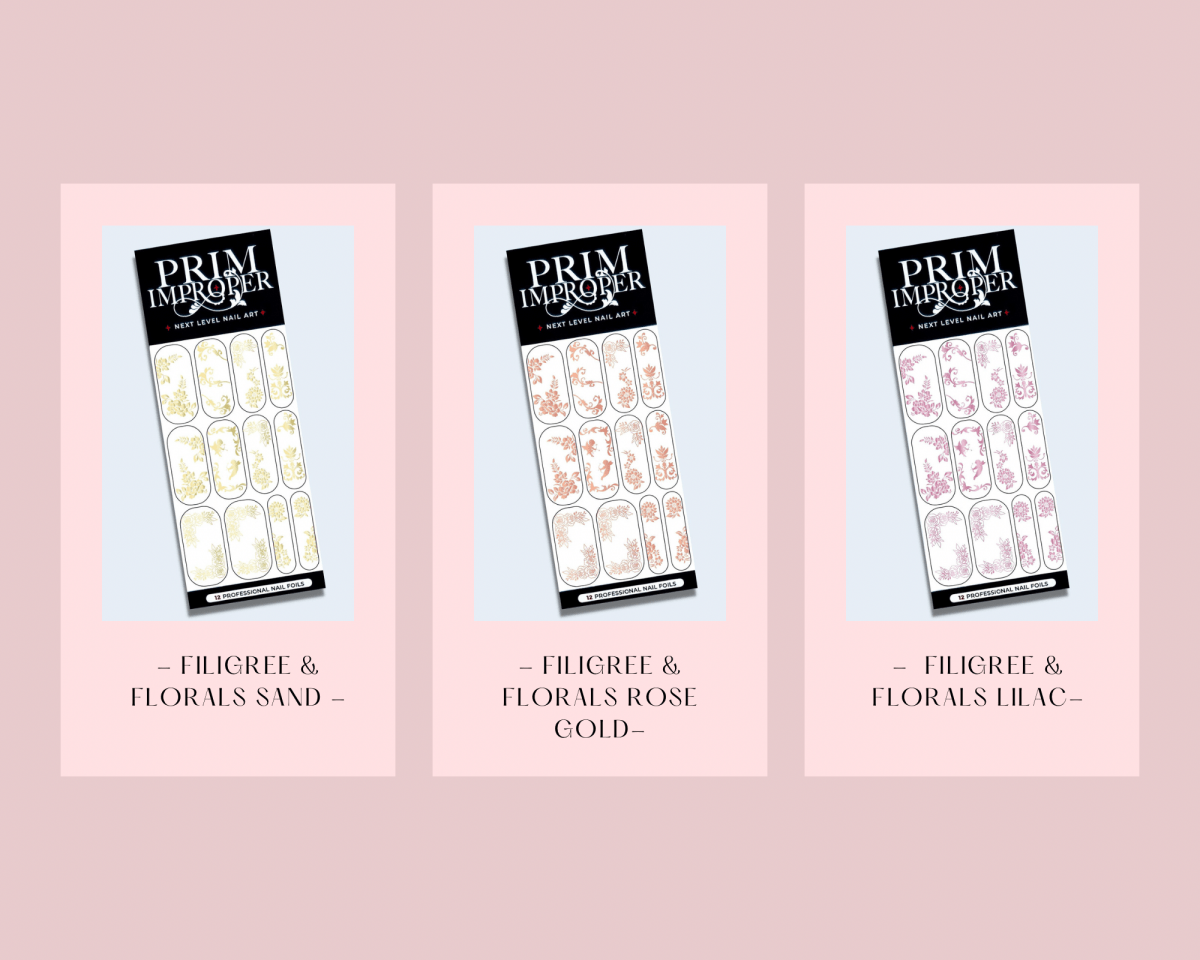 Floral & Filigree Bundle Options | Wedding Nail Art Foils - Tips of Elegance