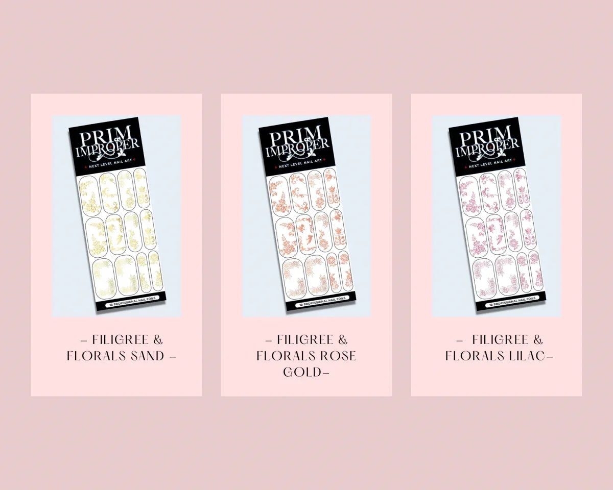 Floral & Filigree Bundle Options | Wedding Nail Art Foils - Tips of Elegance