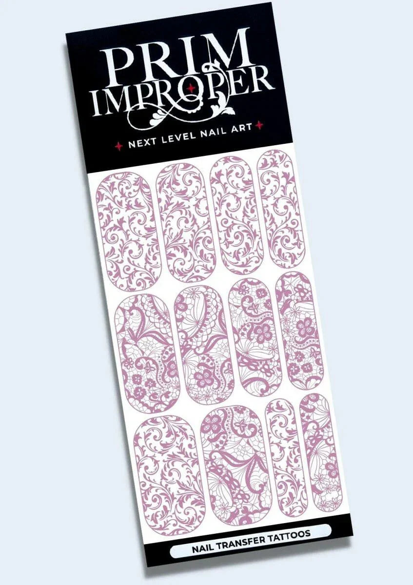 Purple Shimmer |Filigree & Lace | Wedding Nail Art Tattoos - Tips of Elegance