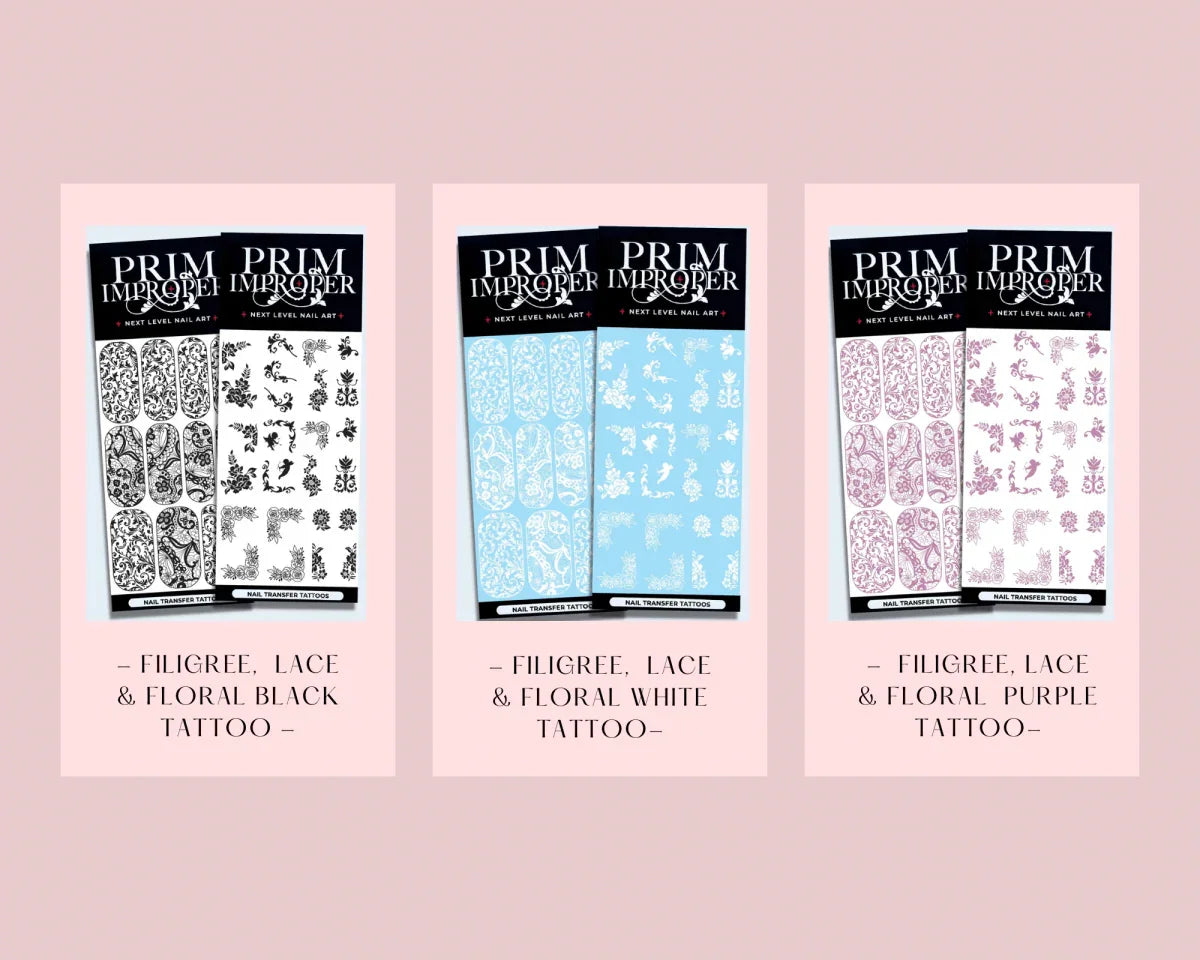 Filigree & Lace Bundle Option | Wedding Nail Art Tattoos - Tips of Elegance
