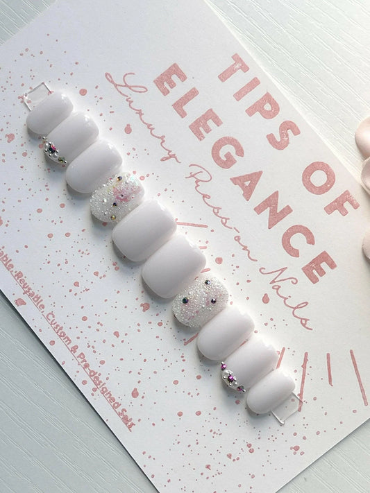 Love | Wedding/Bridal | Pre-Design Custom Press-on Nail Set - Tips of Elegance