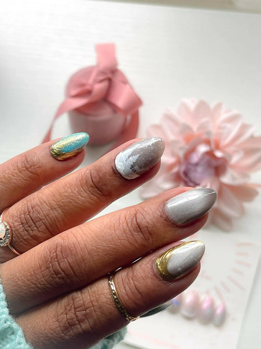 Winter At Night | Christmas | Pre-Design Press-on Nails - Tips of Elegance