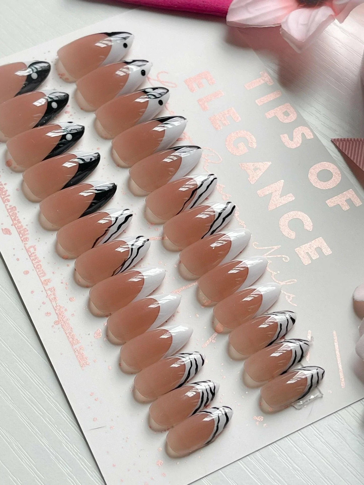 Ying & Yang | Ready to Ship Press-on Nails | 30 piece set - Tips of Elegance