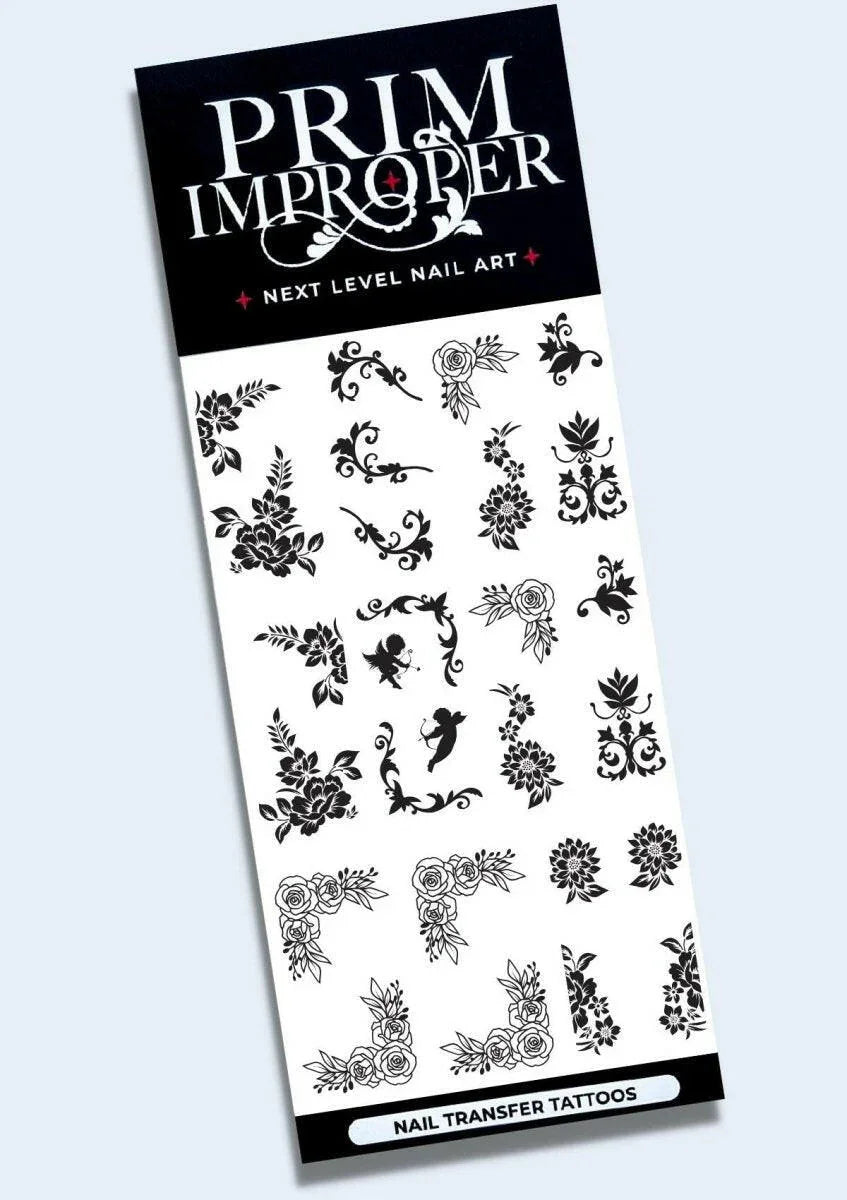 Black | Filigree & Lace| Wedding Nail Art Tattoos - Tips of Elegance