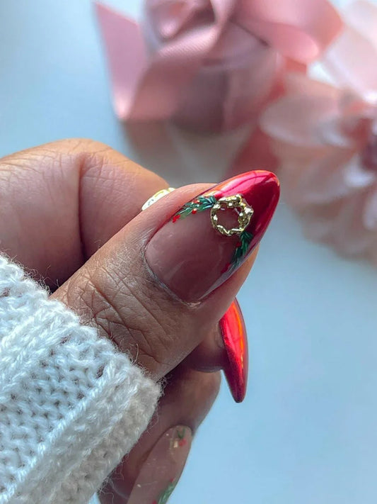 Garland | Christmas |Custom Pre-Design Press-on Nail set - Tips of Elegance