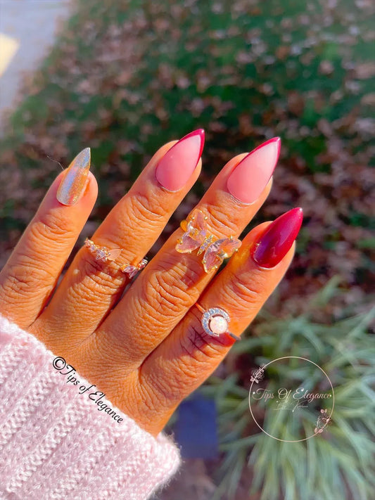 Happy Christmas, Merry New Year | Christmas | Pre-Design Custom Press-on Nail Set - Tips of Elegance