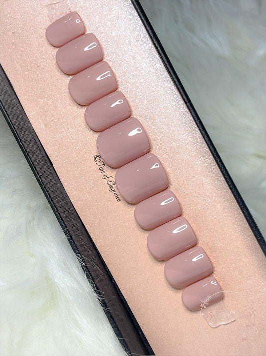 Amber | Solid Color | Handmade Press-on Nail Set - Tips of Elegance