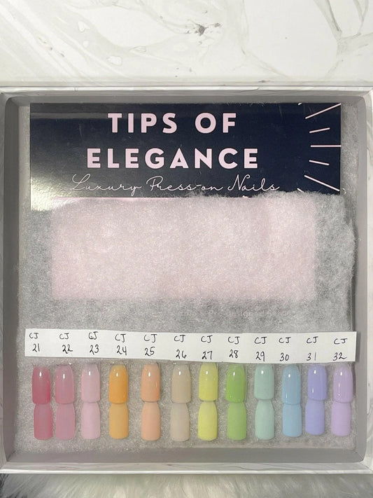 Solid Sets: Cream Jelly | Pre-Design Custom Press-on Nail Set - Tips of Elegance