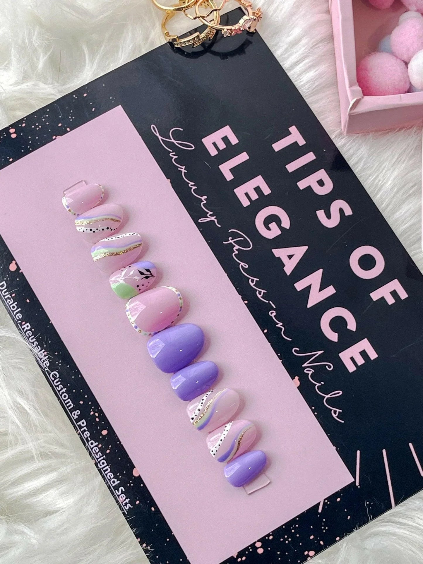 Splendor | Pre-Design Custom Press-on Nail Set - Tips of Elegance