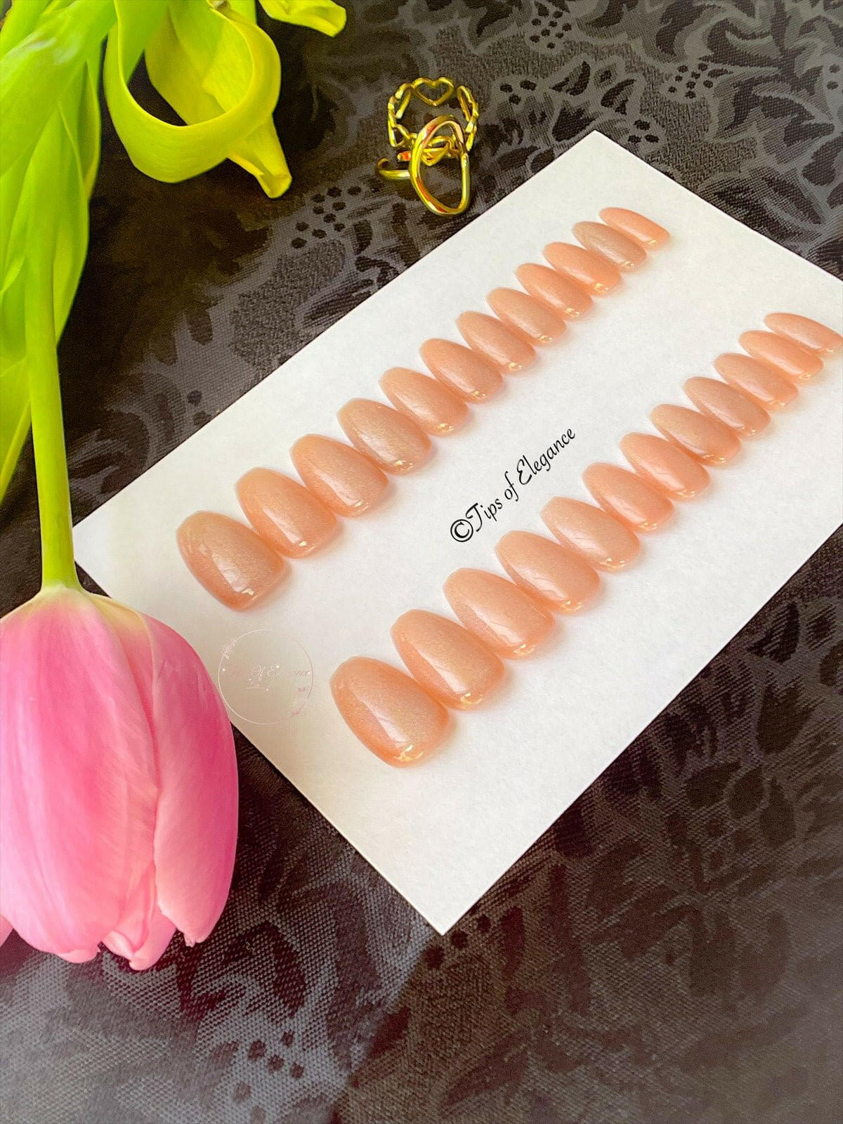 Nude Holo-Graphic | Ready to Ship Press-on Nails | 24 piece set - Tips of Elegance