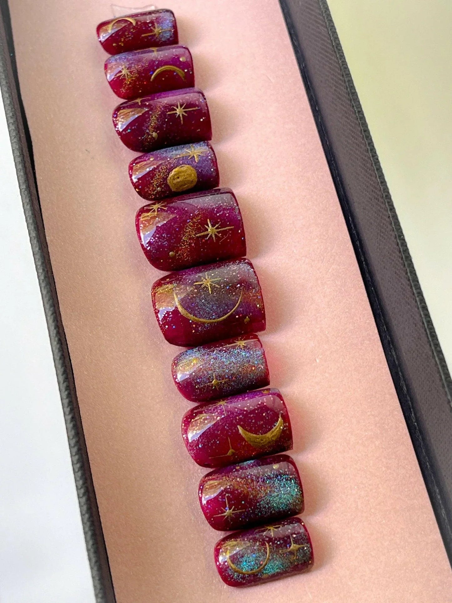 Nocturnal Alchemy | Pre-Design Custom Press-on Nail Set - Tips of Elegance