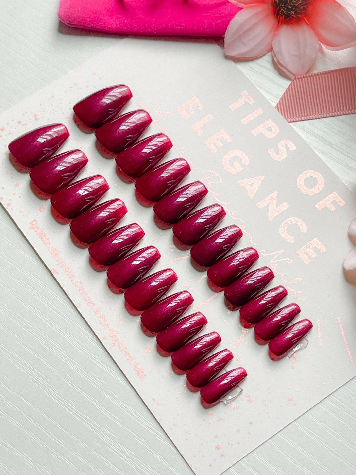 Wine o'Clock | Ready to Ship Press-on Nails | 24 piece set - Tips of Elegance