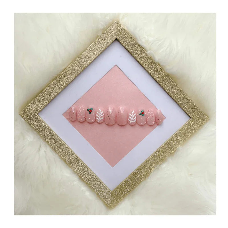 Holly-day Sparkle | Christmas | Pre-Design Custom Press-on Nail Set - Tips of Elegance