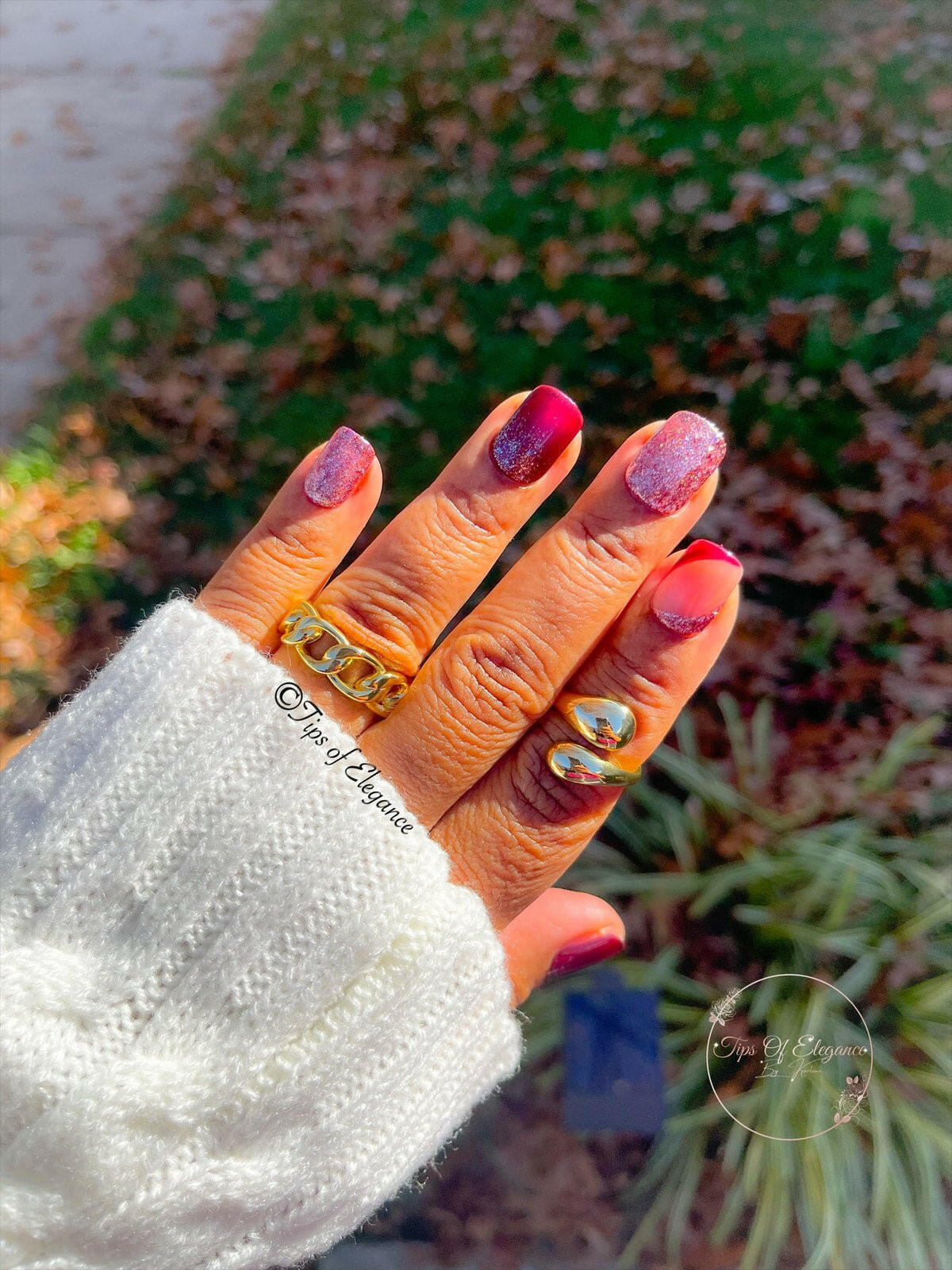 Berry Wine Punch | Pre-Designed Custom Press-on Nail Set - Tips of Elegance