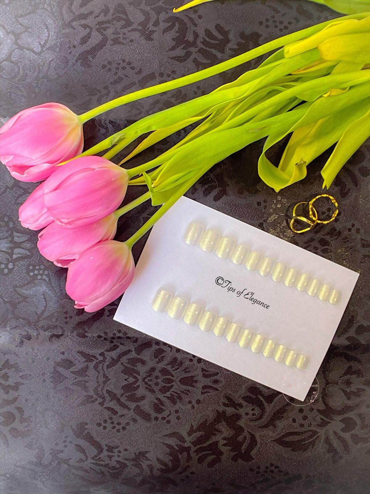 Unicorn Iridescent Pearl | Ready to Ship Press-on Nails | 24 piece set - Tips of Elegance