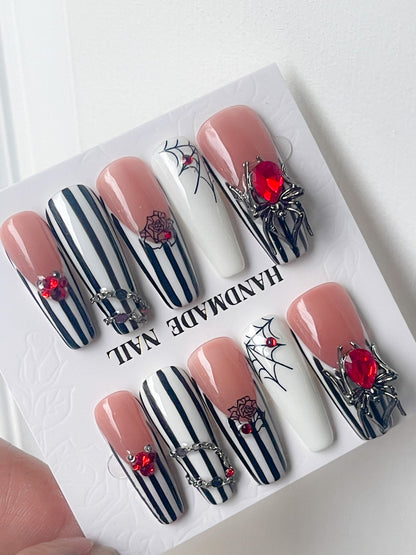 Gothic Couture | LG SCULPTED LONG COFFIN | Ready to Wear Luxury Press on Nails