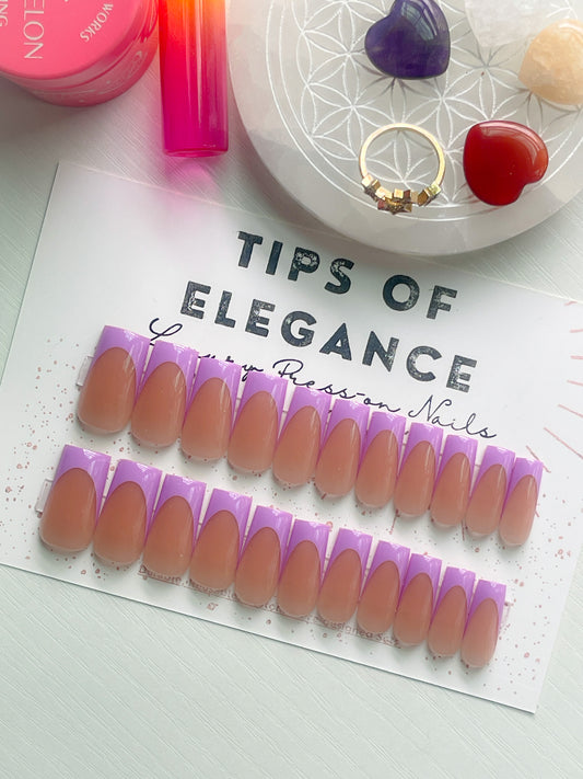 Violet Milk | Ready to Ship Press on Nails | 32 piece set
