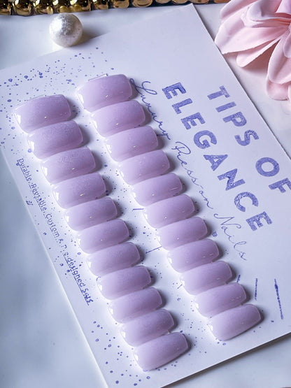 Lavender Sparkle Veil| Ready to Ship Press on Nails | 32 piece set