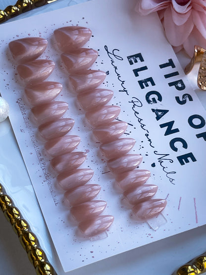 Champagne Halo| Ready to Ship Press on Nails | 32 piece set