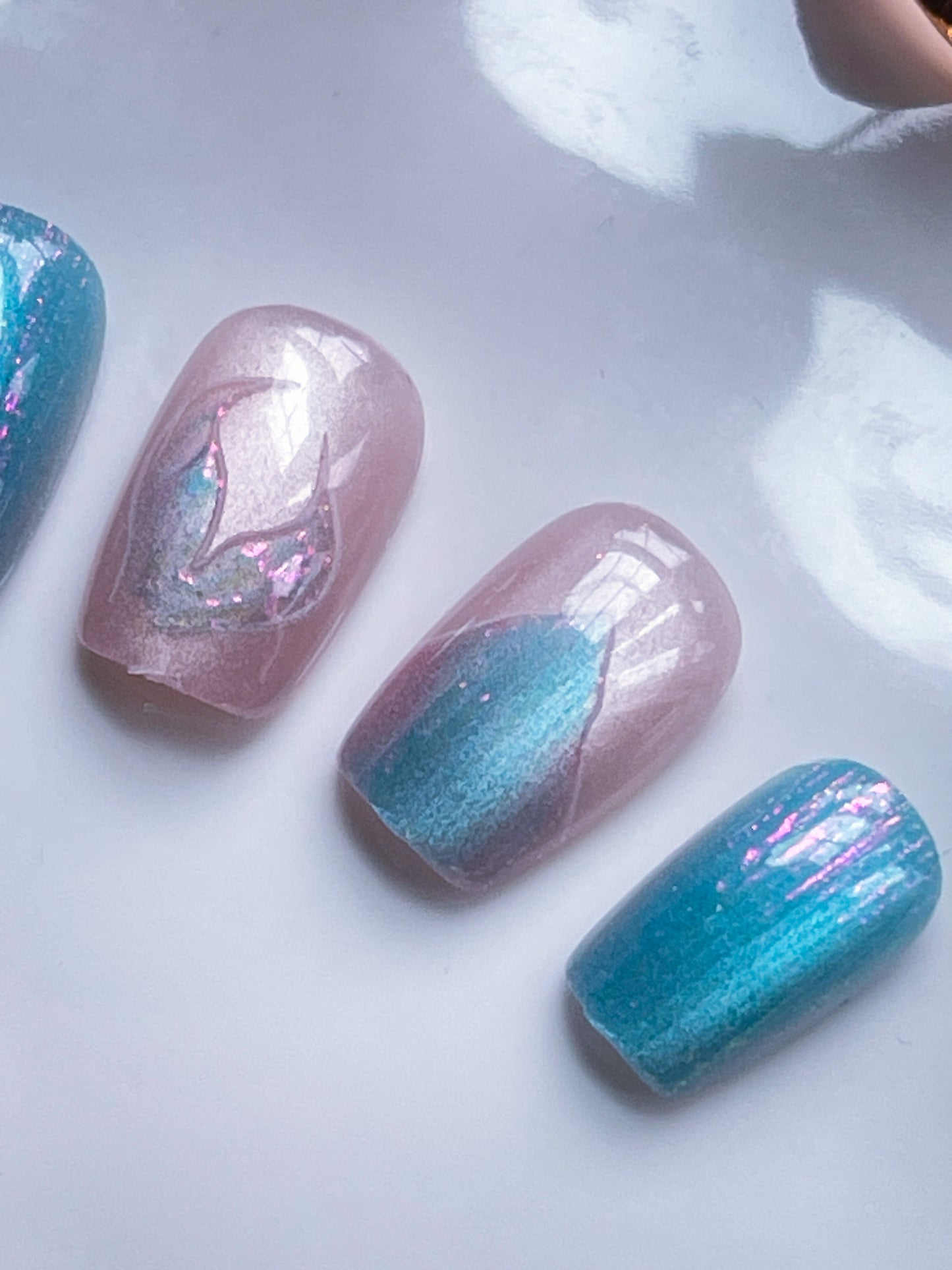 Aquarian Siren | XS COFFIN | Ready to Wear Luxury Press on Nails