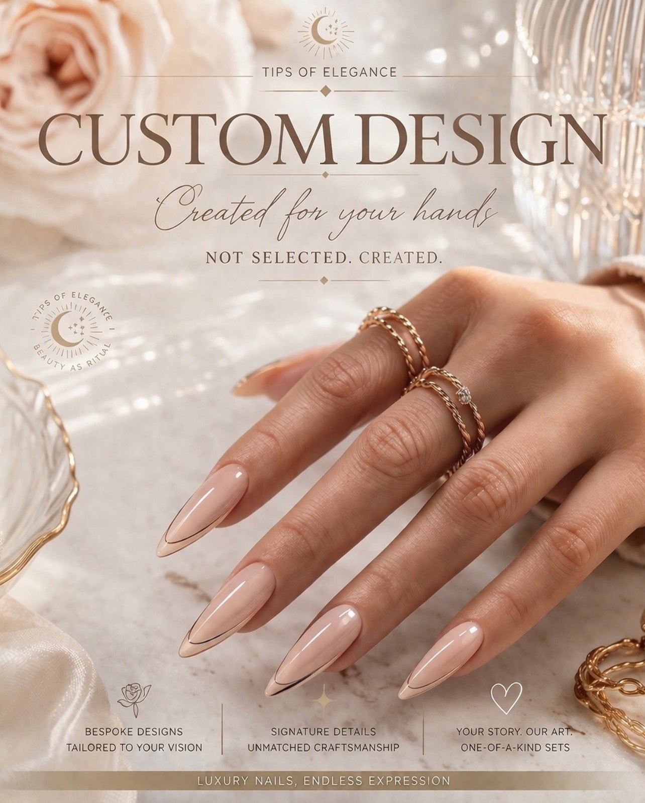 Custom Press-on Nail Design | Tips of Elegance
