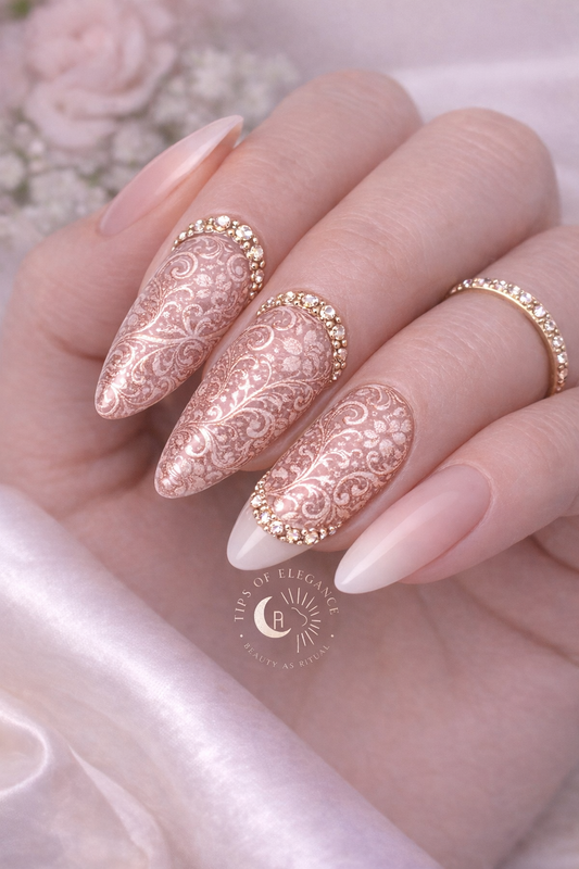 Rose Gold Filigree | Wedding Nail Art Foils