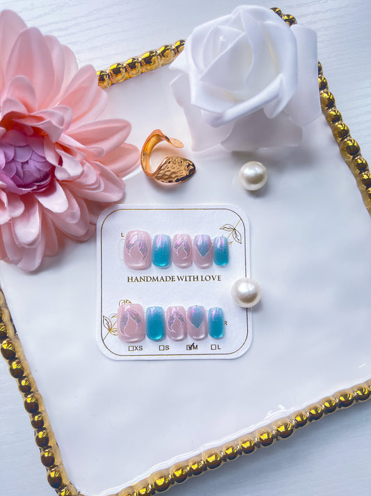 Aquarian Siren | XS COFFIN | Ready to Wear Luxury Press on Nails