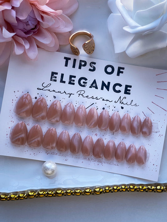 Champagne Halo| Ready to Ship Press on Nails | 32 piece set