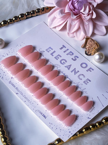 Nude Glass| Ready to Ship Press on Nails | 32 piece set