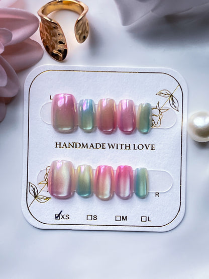 Opaline Reverie | XS COFFIN | Ready to Wear Luxury Press on Nails