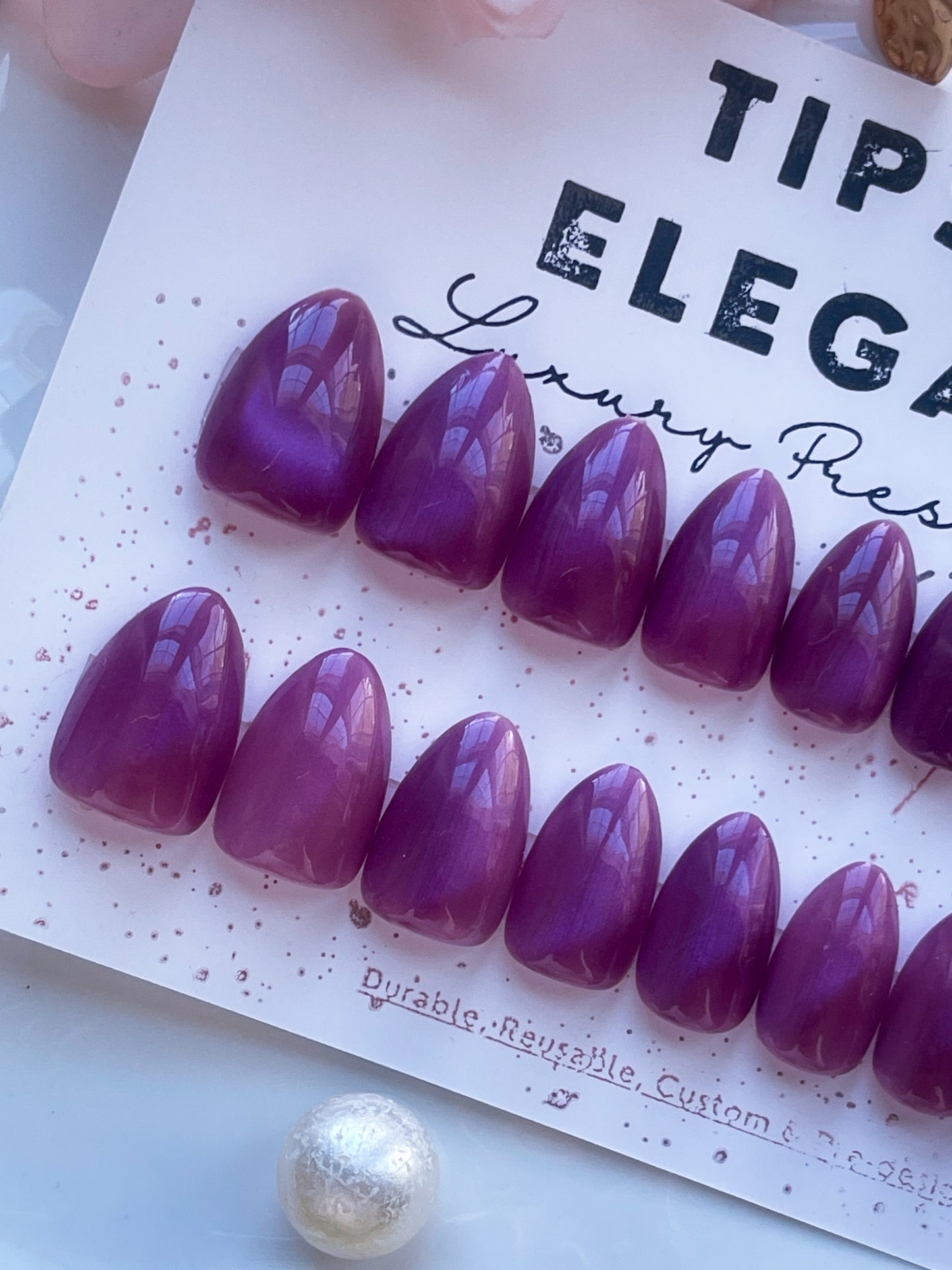 Plum Veil| Ready to Ship Press on Nails | 32 piece set