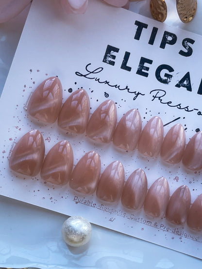 Champagne Halo| Ready to Ship Press on Nails | 32 piece set